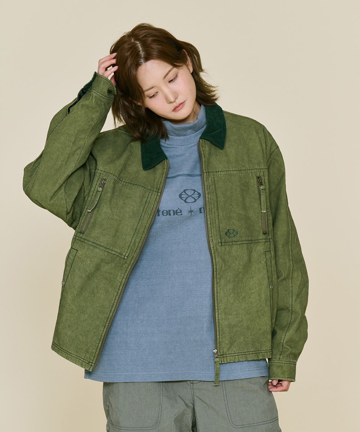 논타입(NONTYPE) VTG PK LAYER PADDED TRUCKER (GREEN)