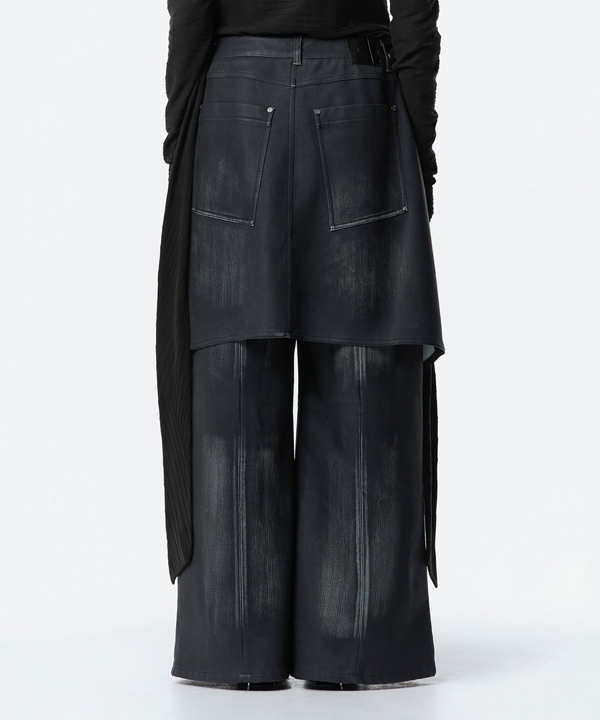 트리밍버드(TREEMINGBIRD) Layered Skirt Pants [ Navy ]