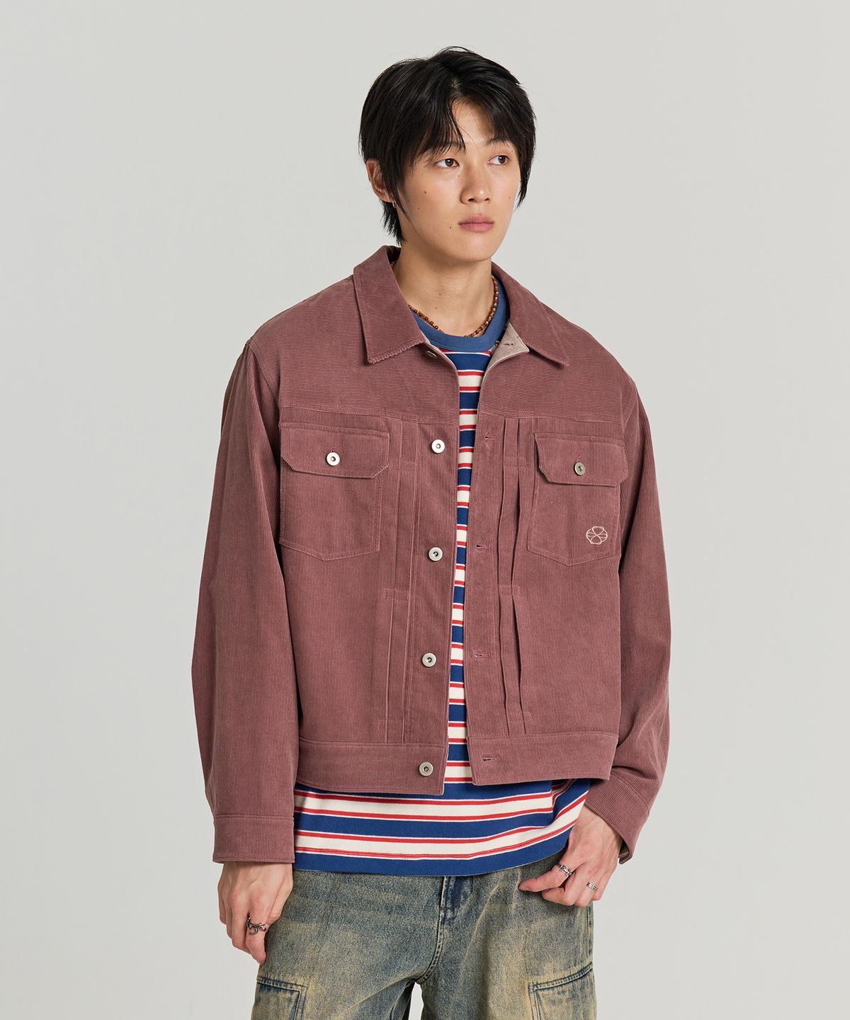 논타입(NONTYPE) CORDUROY PANELLING TRUCKER (DEEP PINK)