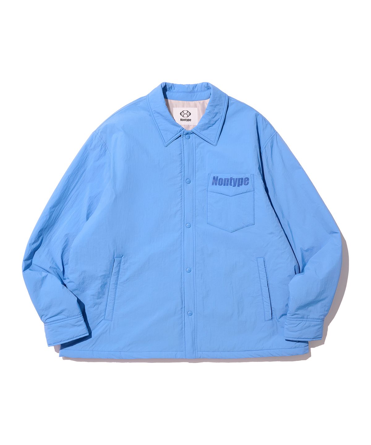 논타입(NONTYPE) LIGHT PADDED COACH JUMPER (CYAN BLUE)