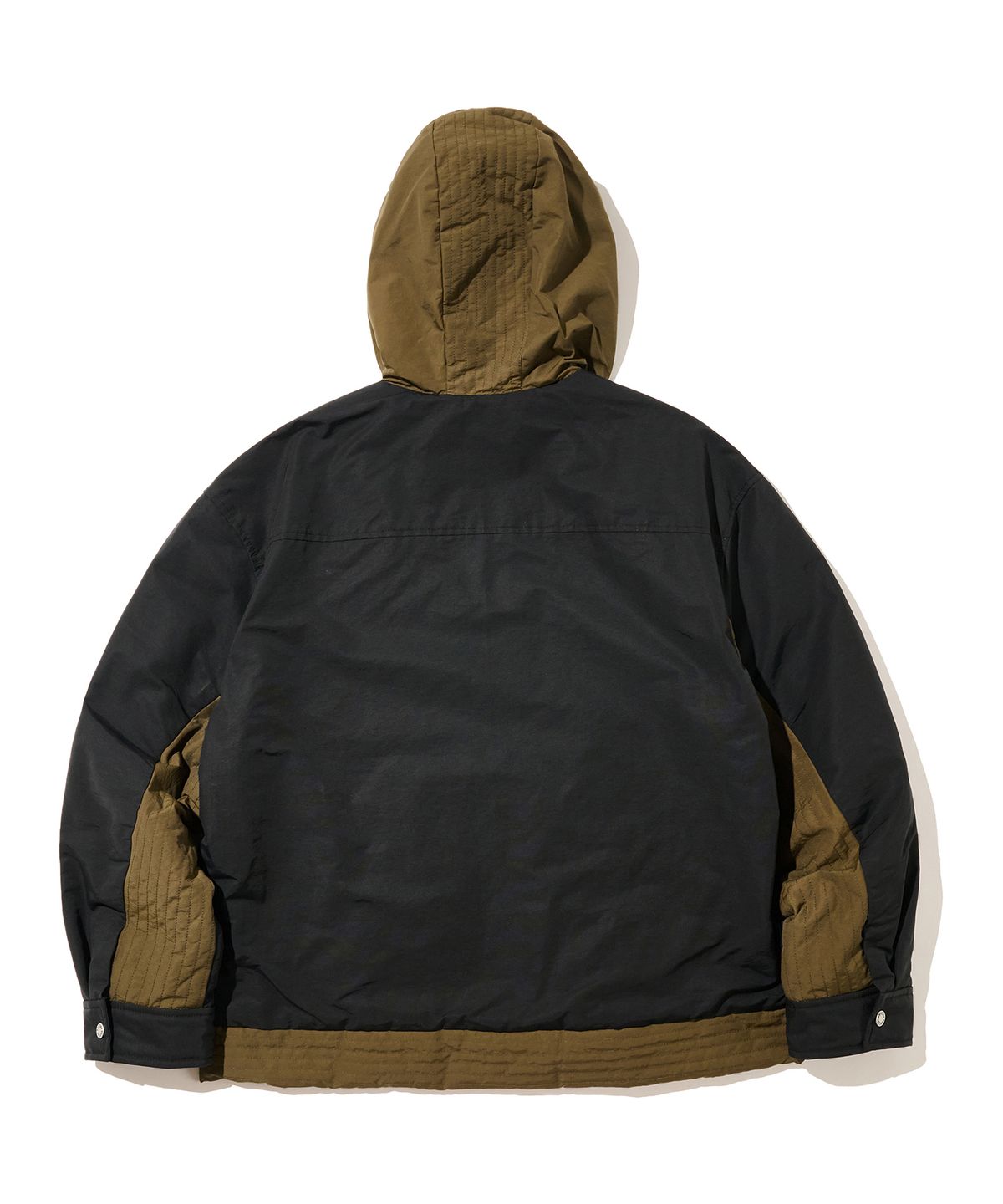 논타입(NONTYPE) CONTRAST HOOD PADDED JUMPER (BLACK)