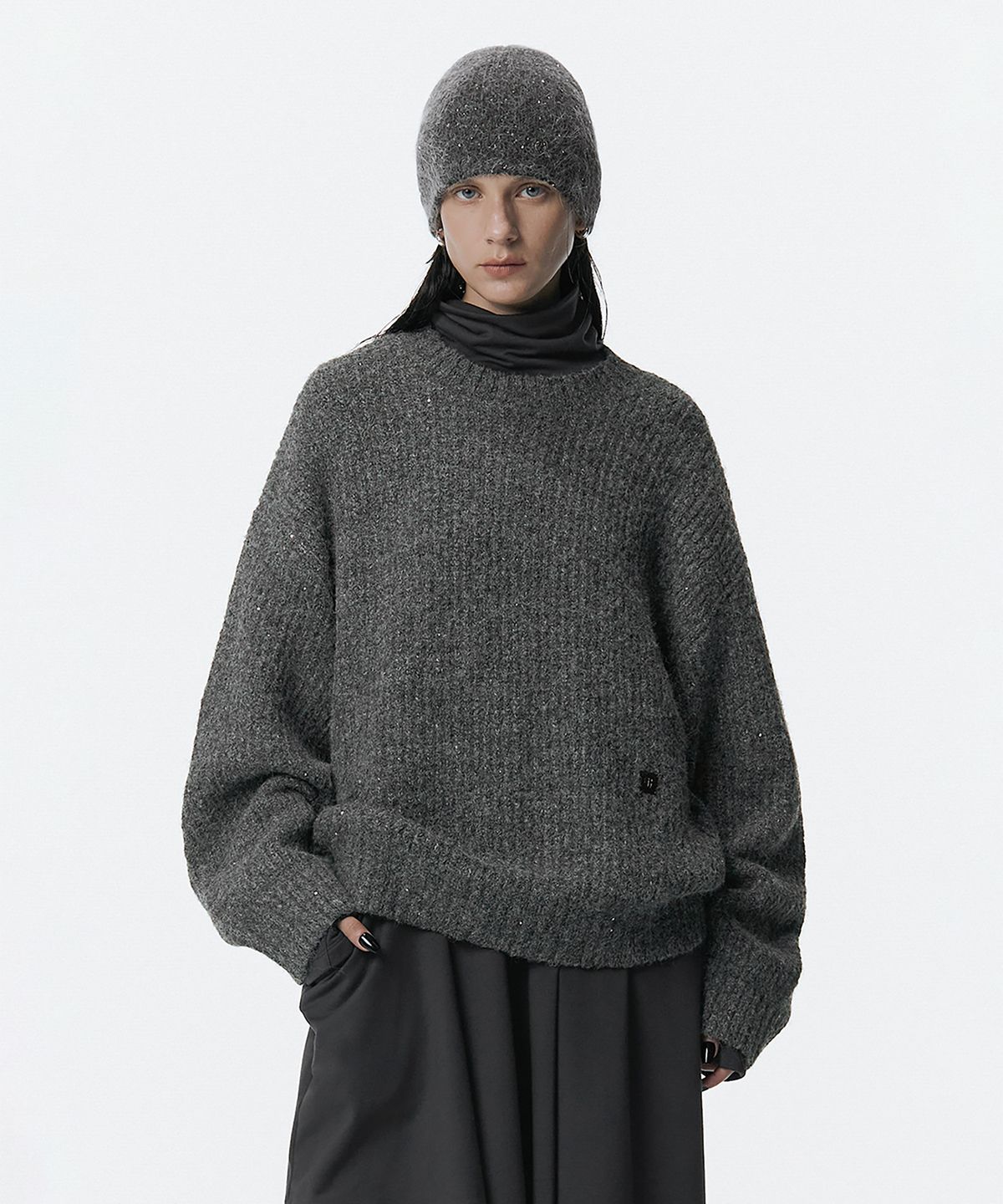 트리밍버드(TREEMINGBIRD) Spangle Knit Pullover [ Gray ]