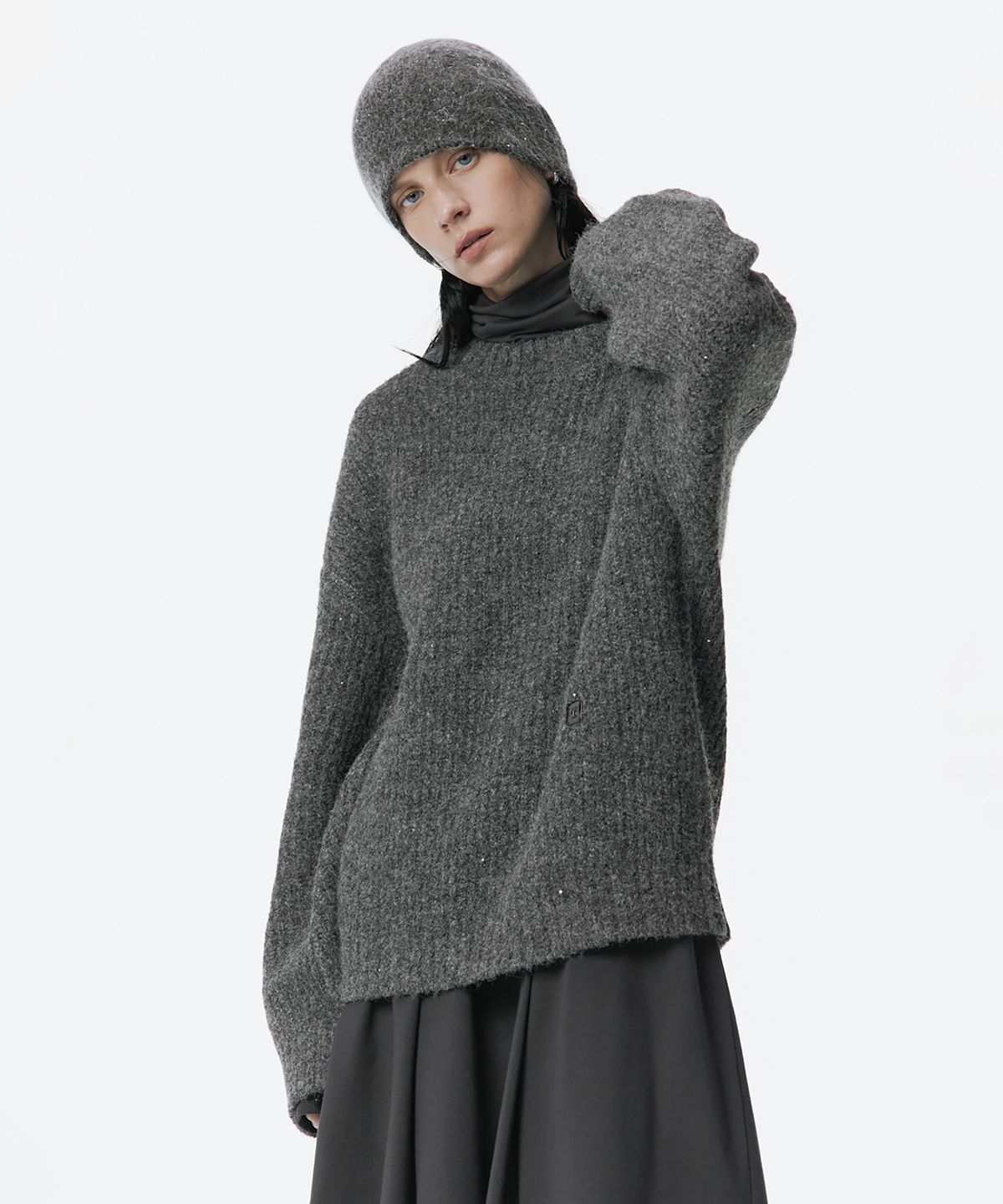 트리밍버드(TREEMINGBIRD) Spangle Knit Pullover [ Gray ]