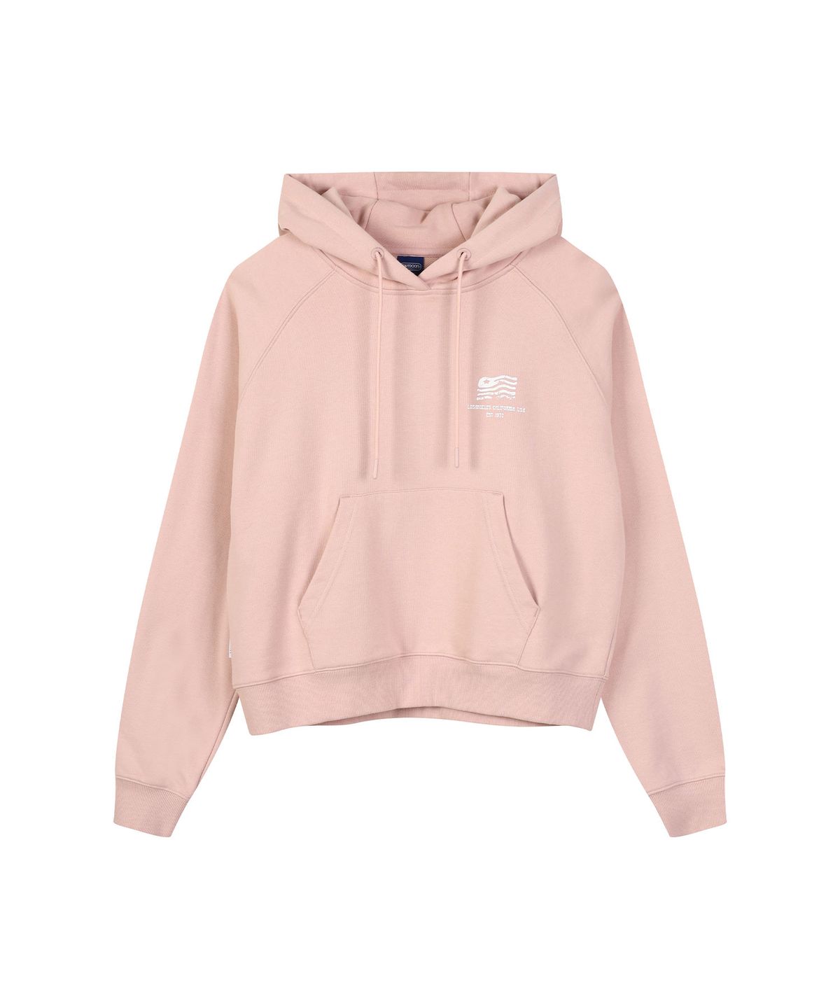 아웃도어 프로덕츠(OUTDOOR PRODUCTS) W FLAG GRAPHIC CROP HOODIE (LIGHT PINK)