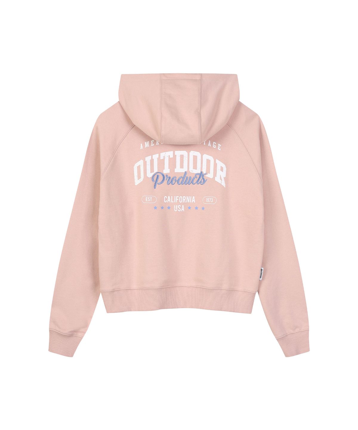 아웃도어 프로덕츠(OUTDOOR PRODUCTS) W FLAG GRAPHIC CROP HOODIE (LIGHT PINK)