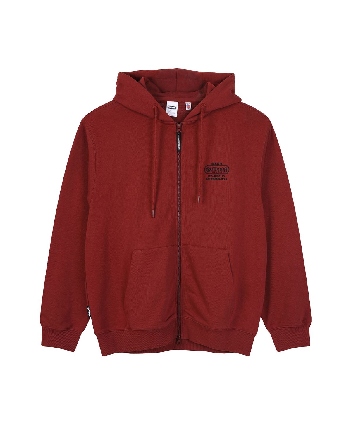 아웃도어 프로덕츠(OUTDOOR PRODUCTS) MULTI LOGO ZIP-UP HOODIE (BURGUNDY)