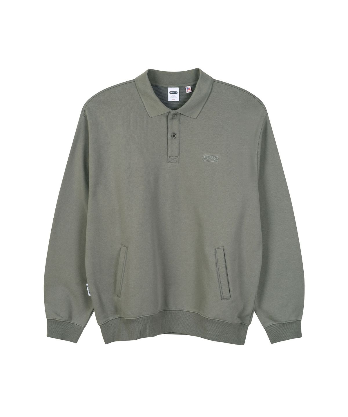 아웃도어 프로덕츠(OUTDOOR PRODUCTS) COLLARED SWEAT SHIRTS (LIGHT KHAKI)