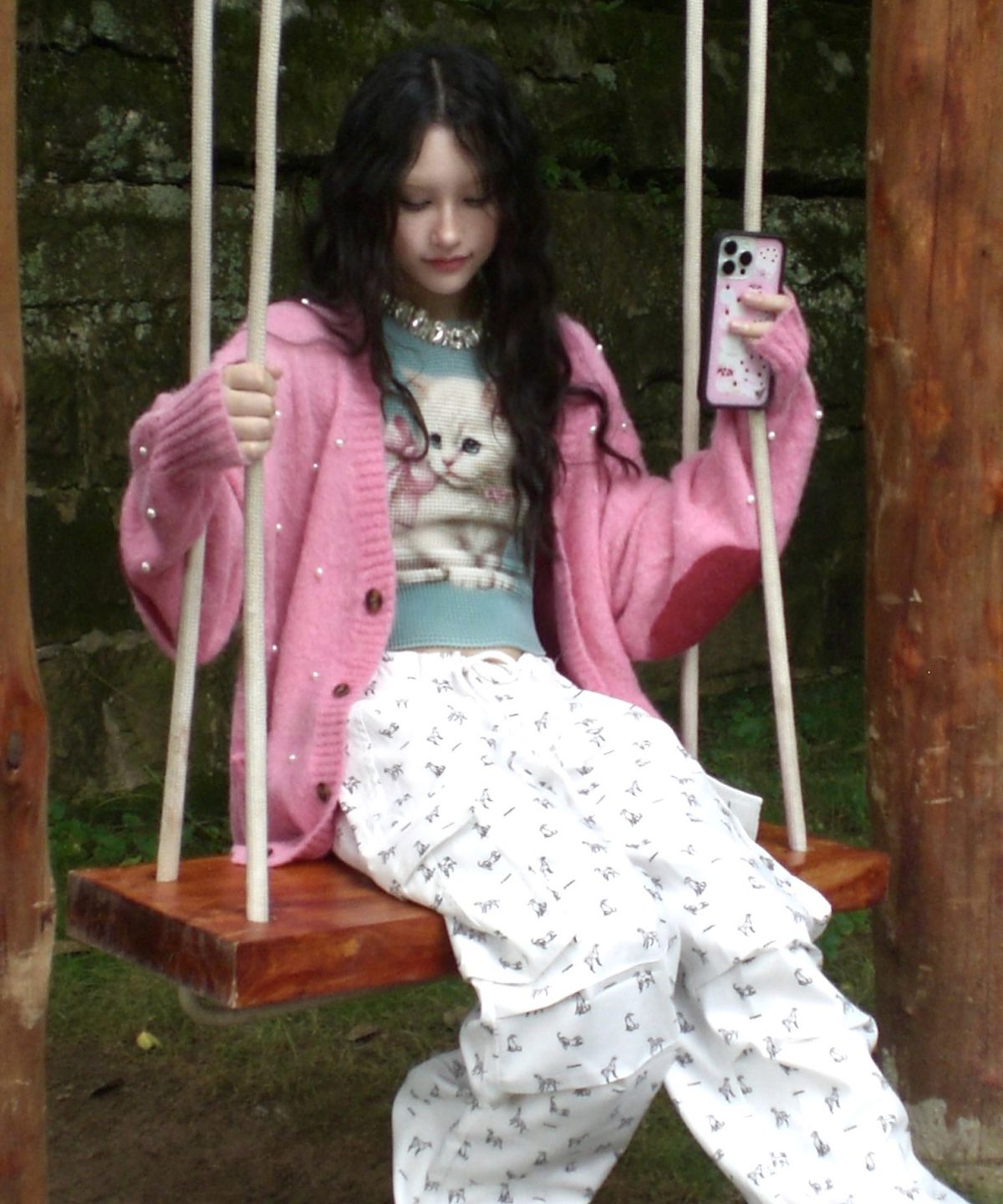 스팁(STEEPC) Dopamine*Pink pearl cardigan