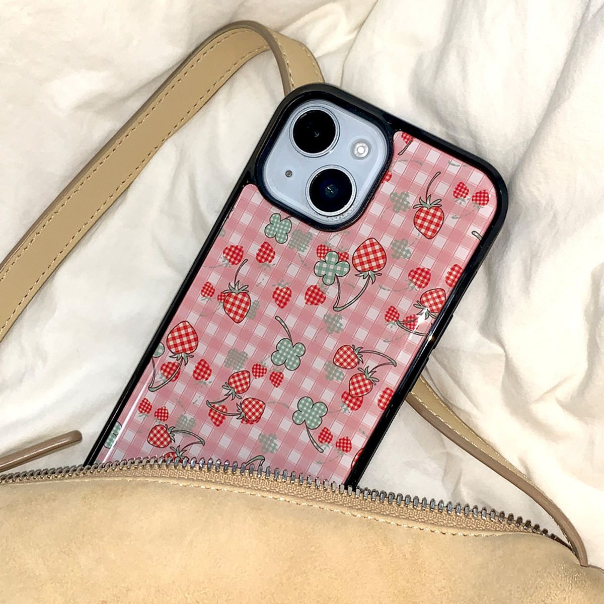 뮤즈무드(MUSEMOOD) pink lucky berry (bumper) 휴대폰케이스