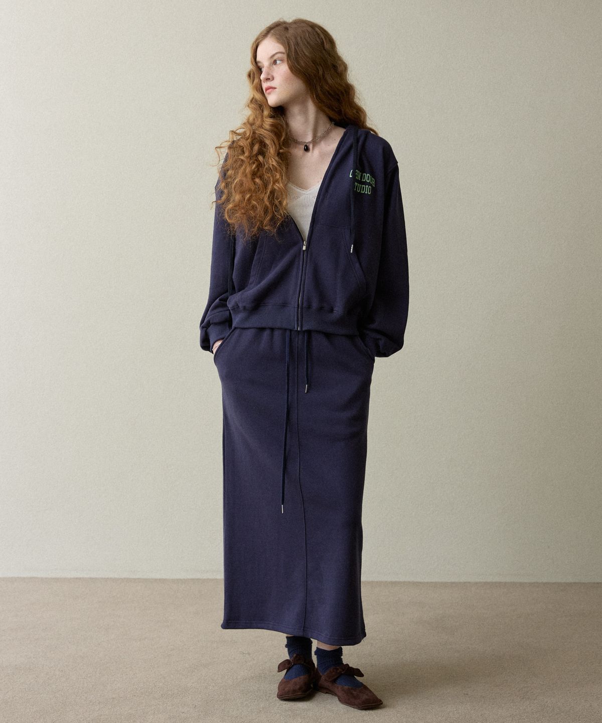 오픈도어스튜디오(OPENDOORSTUDIO) opendoor hooded zip-up navy