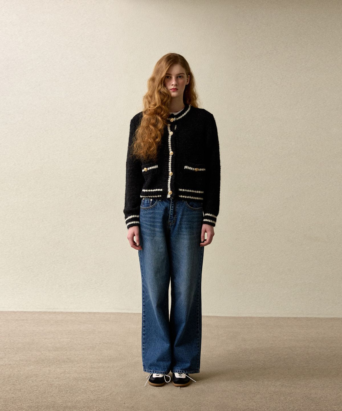 오픈도어스튜디오(OPENDOORSTUDIO) basic semi wide denim navy