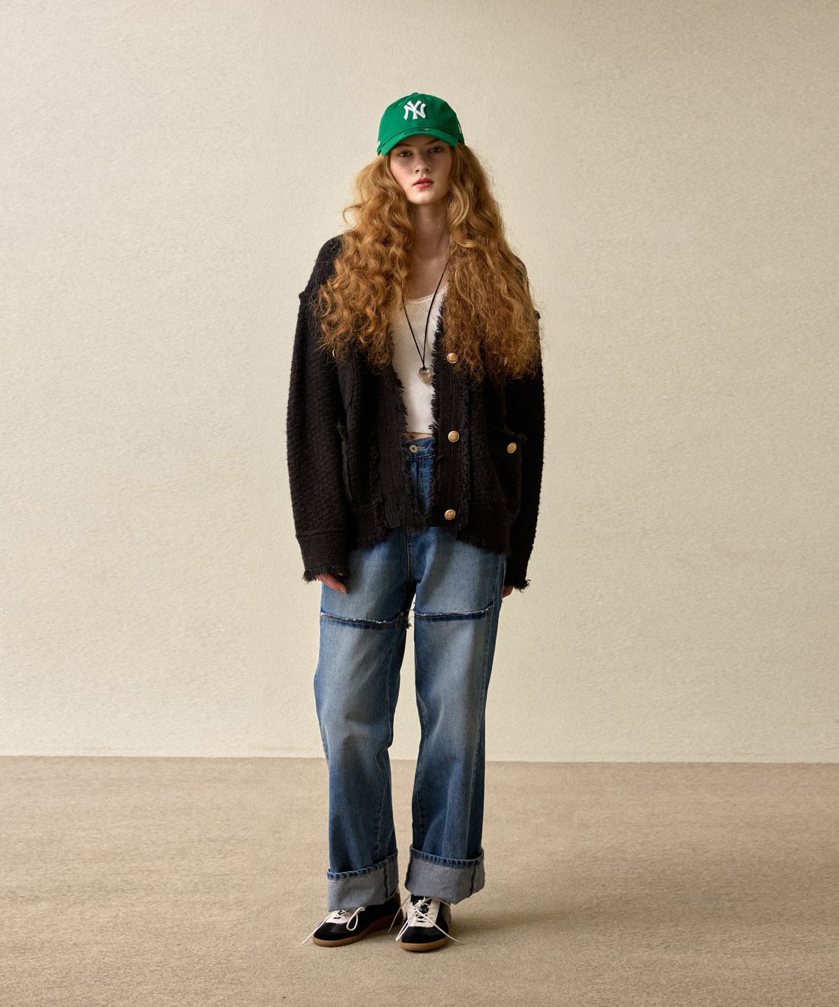 오픈도어스튜디오(OPENDOORSTUDIO) winter tweed knit black