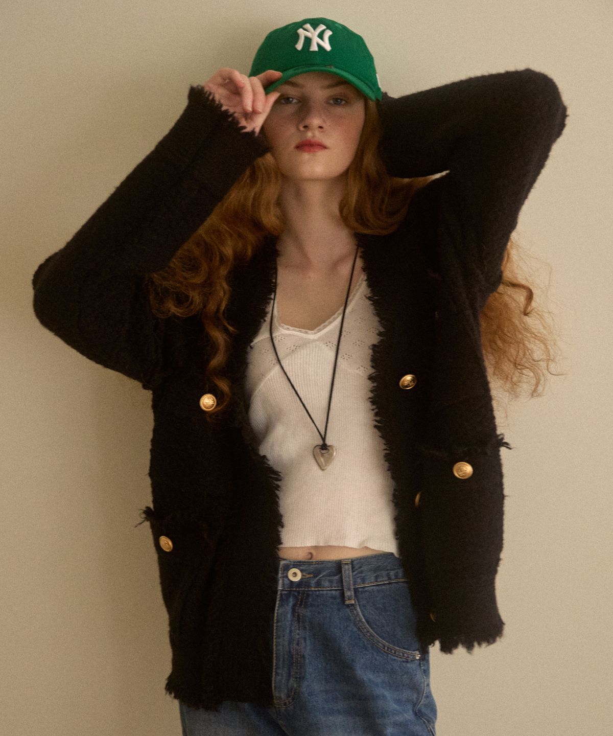 오픈도어스튜디오(OPENDOORSTUDIO) winter tweed knit black