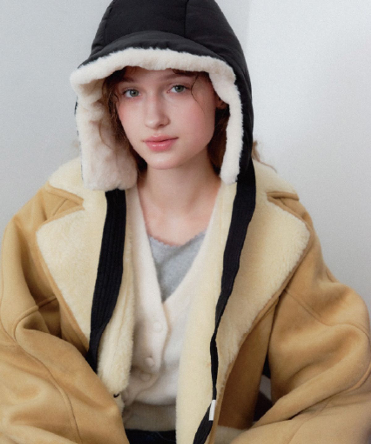 래니래니(RENNYRENNIE) PADDING FUR TROOPER HAT - 패딩 퍼 트루퍼 햇 [ NIGHT BLACK ]