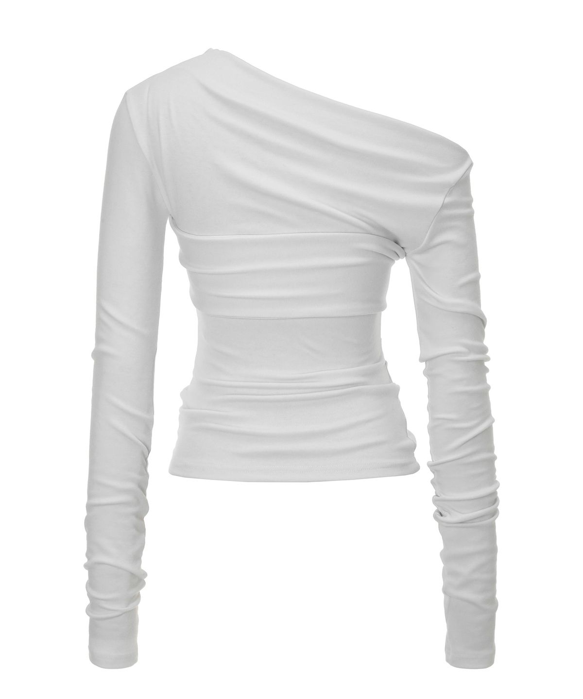 이네기(INEGI) Drape Flow Tie Long Sleeve (white)