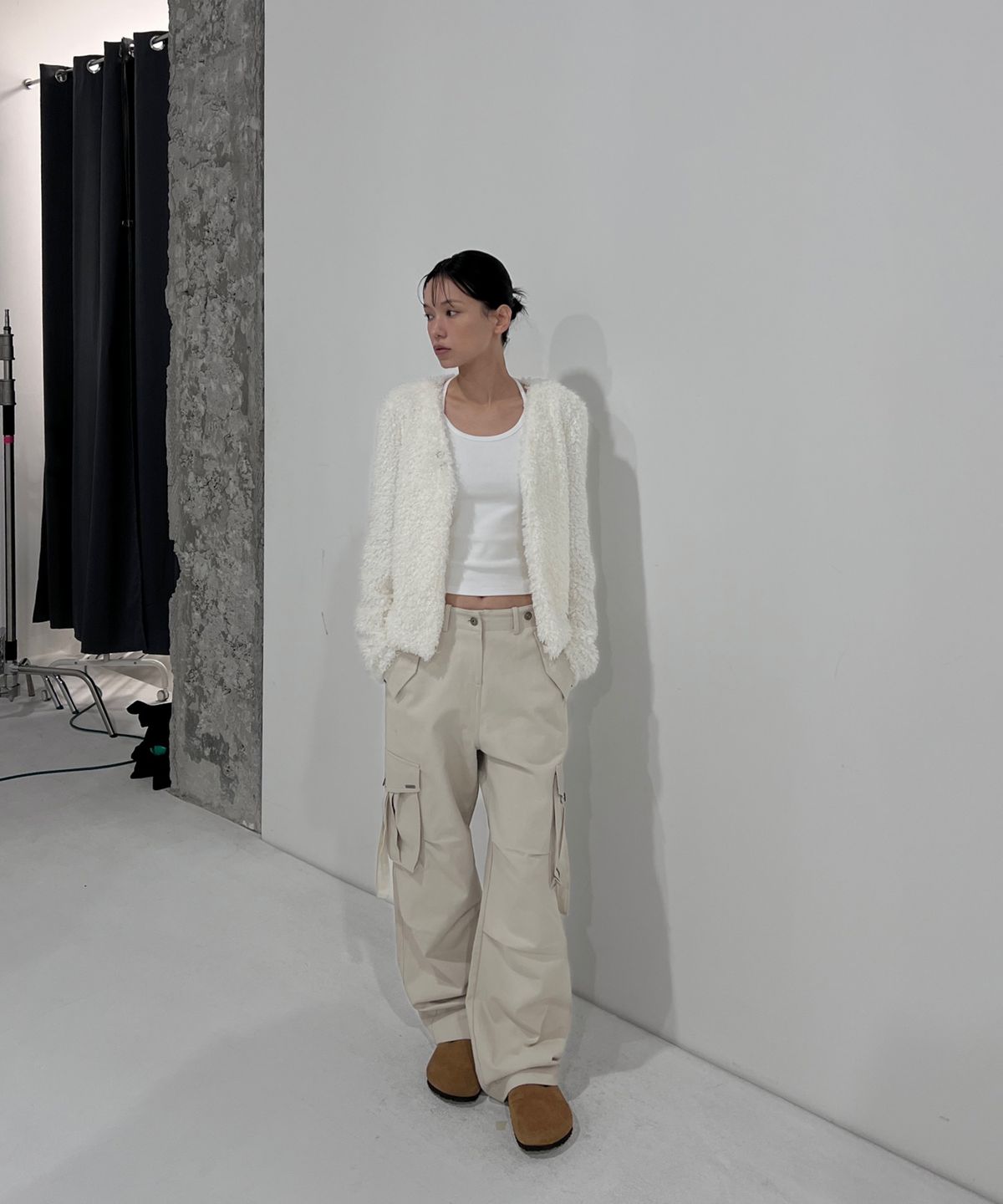 이네기(INEGI) Guardian Fur Cardigan (ivory)