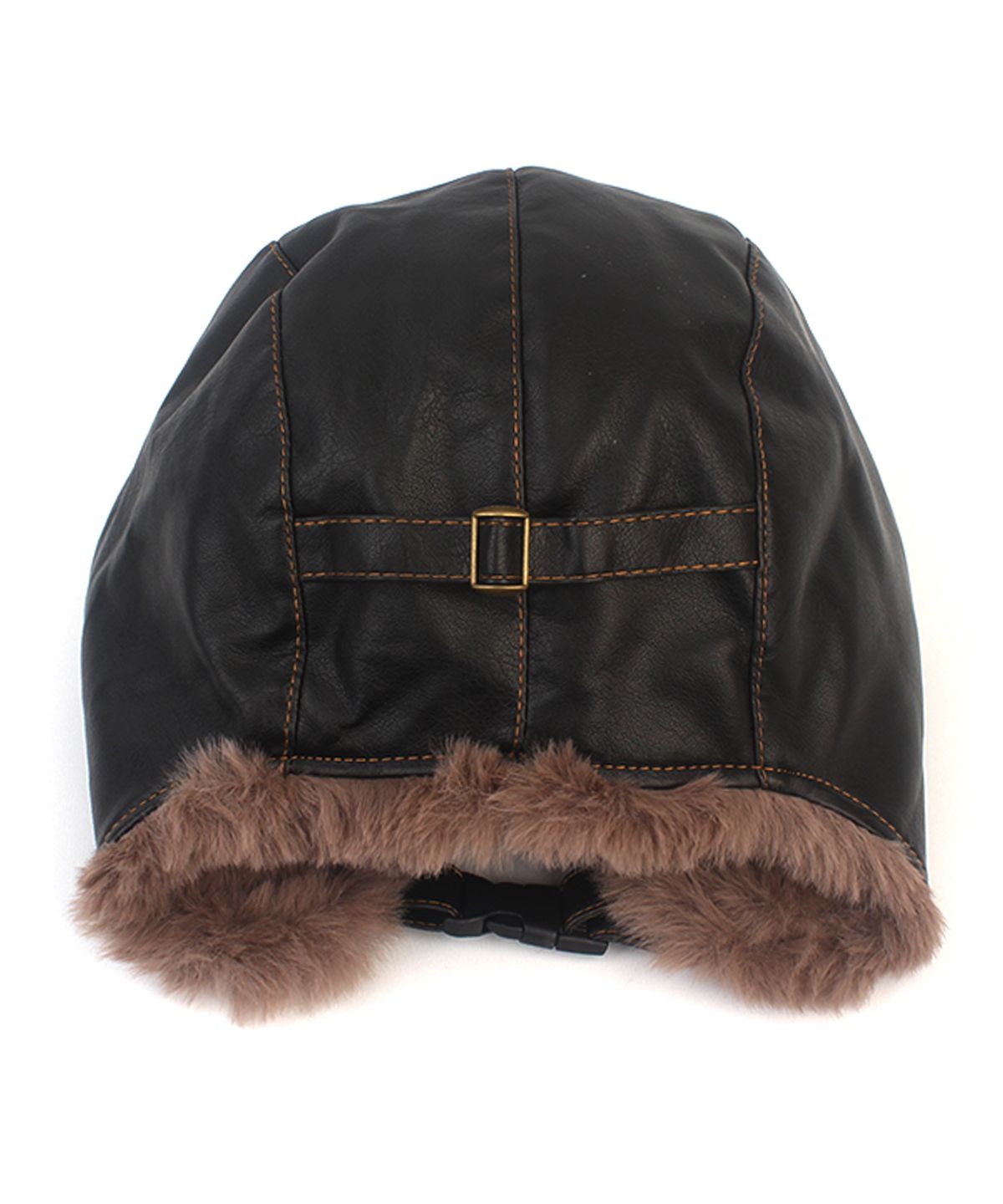 유니버셜 케미스트리(UNIVERSAL CHEMISTRY) Vintage Leather Black Aviator Hat 항공모자