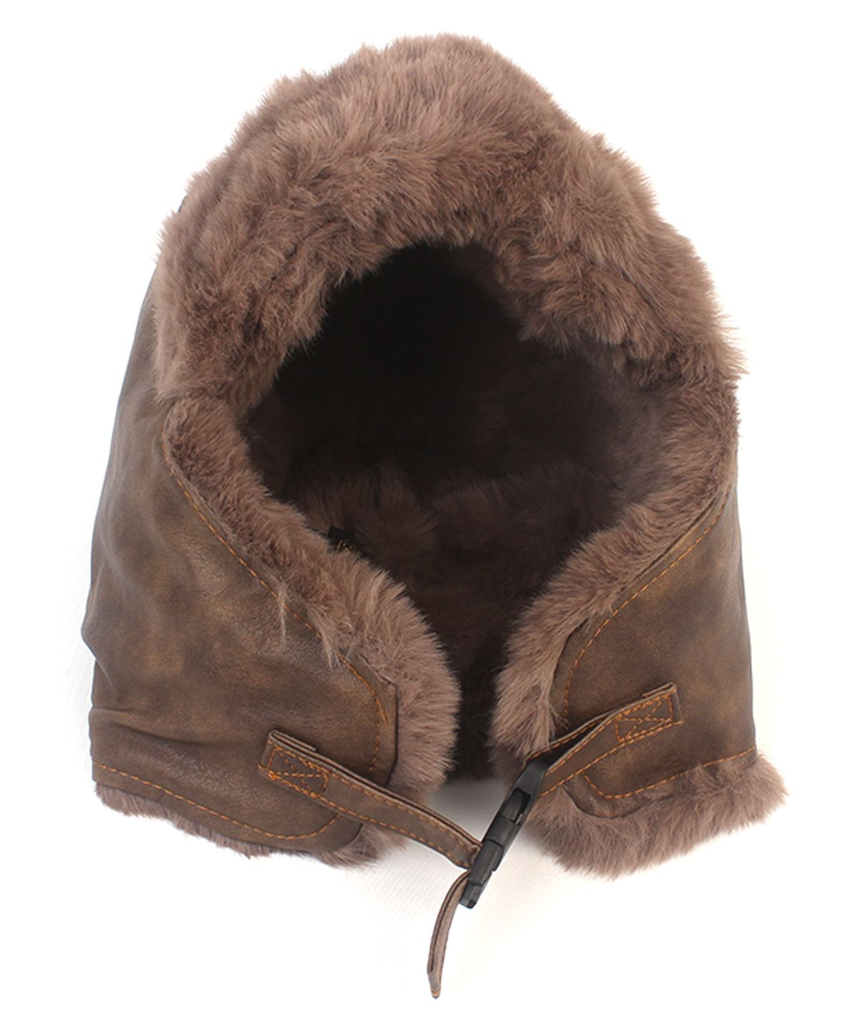 유니버셜 케미스트리(UNIVERSAL CHEMISTRY) Vintage Leather Brown Aviator Hat 항공모자