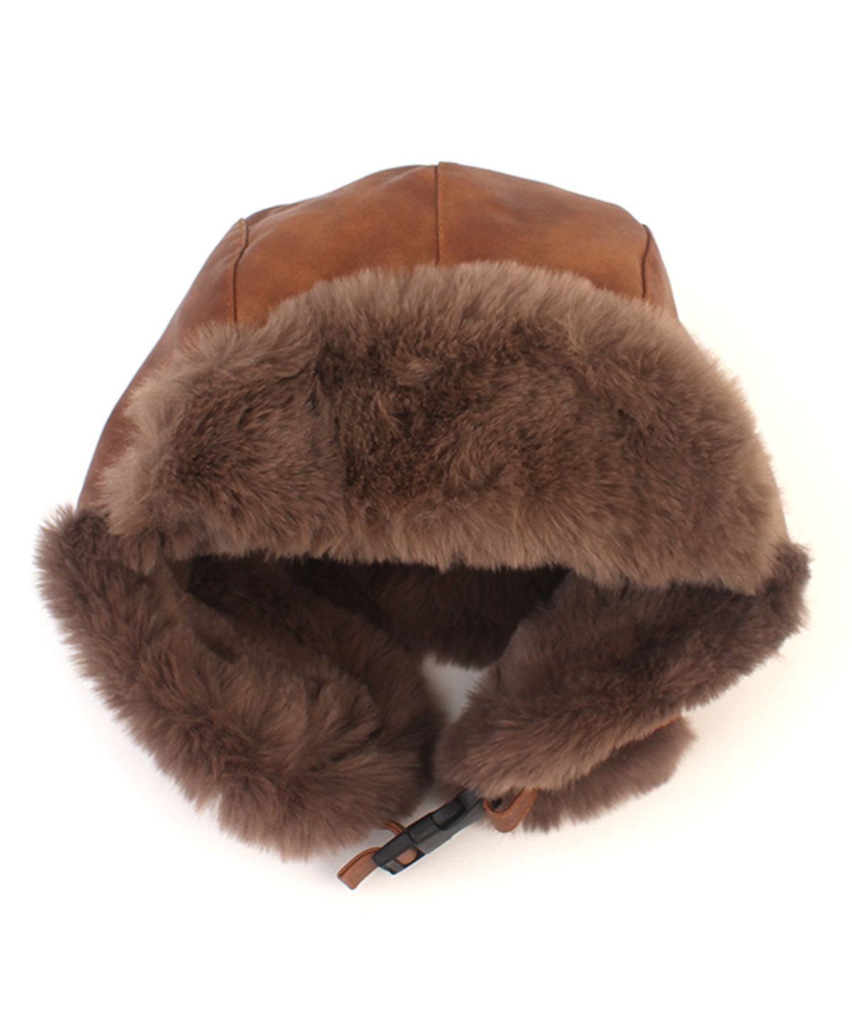 유니버셜 케미스트리(UNIVERSAL CHEMISTRY) Vintage Leather Camel Aviator Hat 항공모자