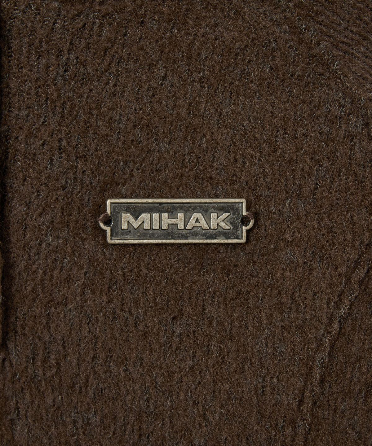 미학(MIHAK) 메탈 라벨 웜터치 크롭 후디 (BROWN)