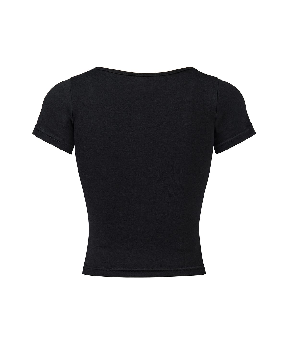 미학(MIHAK) 메탈 클립 스퀘어넥 크롭 티셔츠 (BLACK)