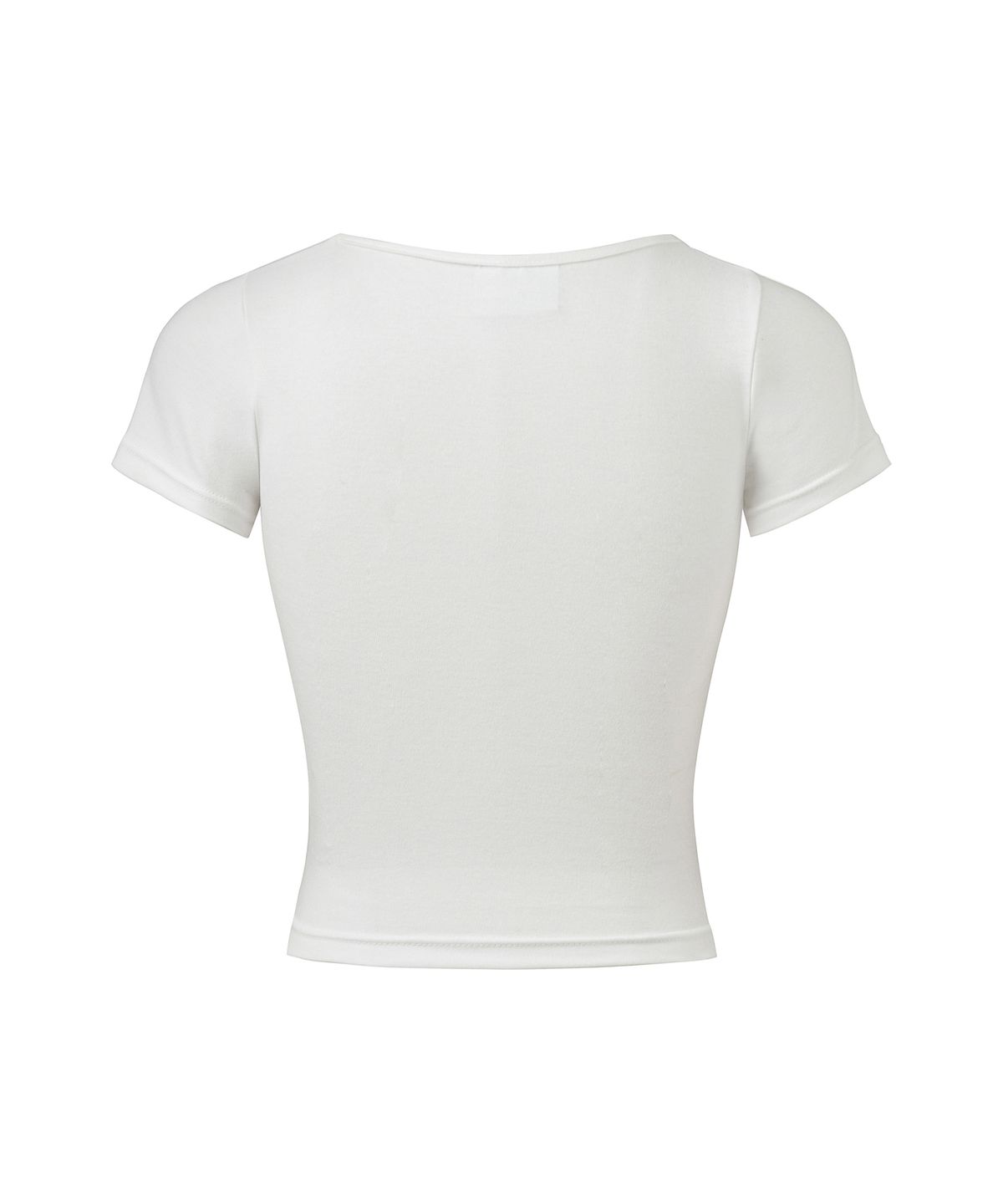 미학(MIHAK) 메탈 클립 스퀘어넥 크롭 티셔츠 (WHITE)