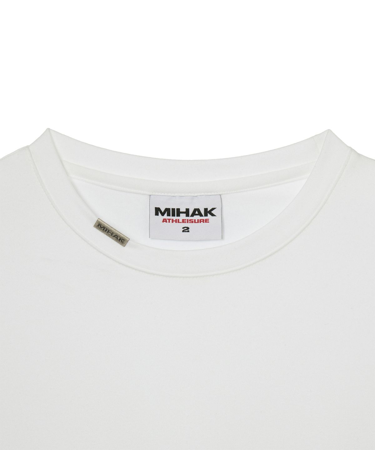 미학(MIHAK) 메탈 클립 머슬핏 티셔츠 (WHITE)