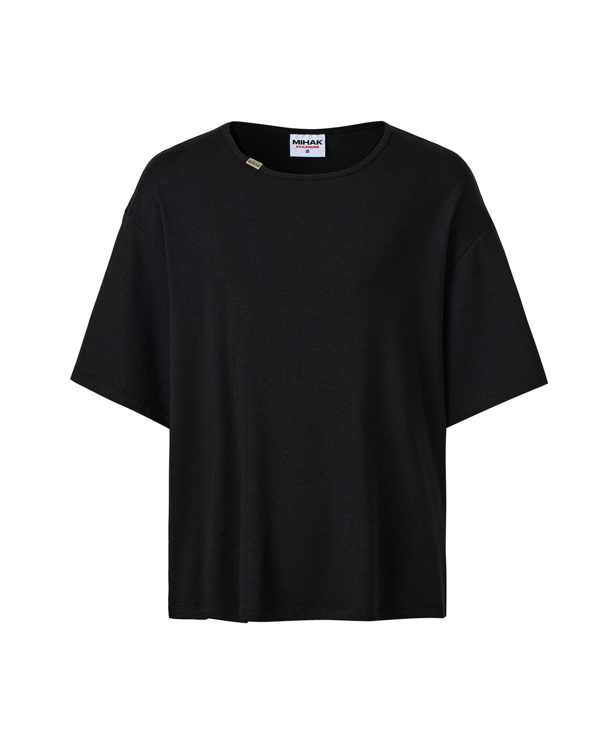 미학(MIHAK) 메탈 클립 유넥 티셔츠 (BLACK)