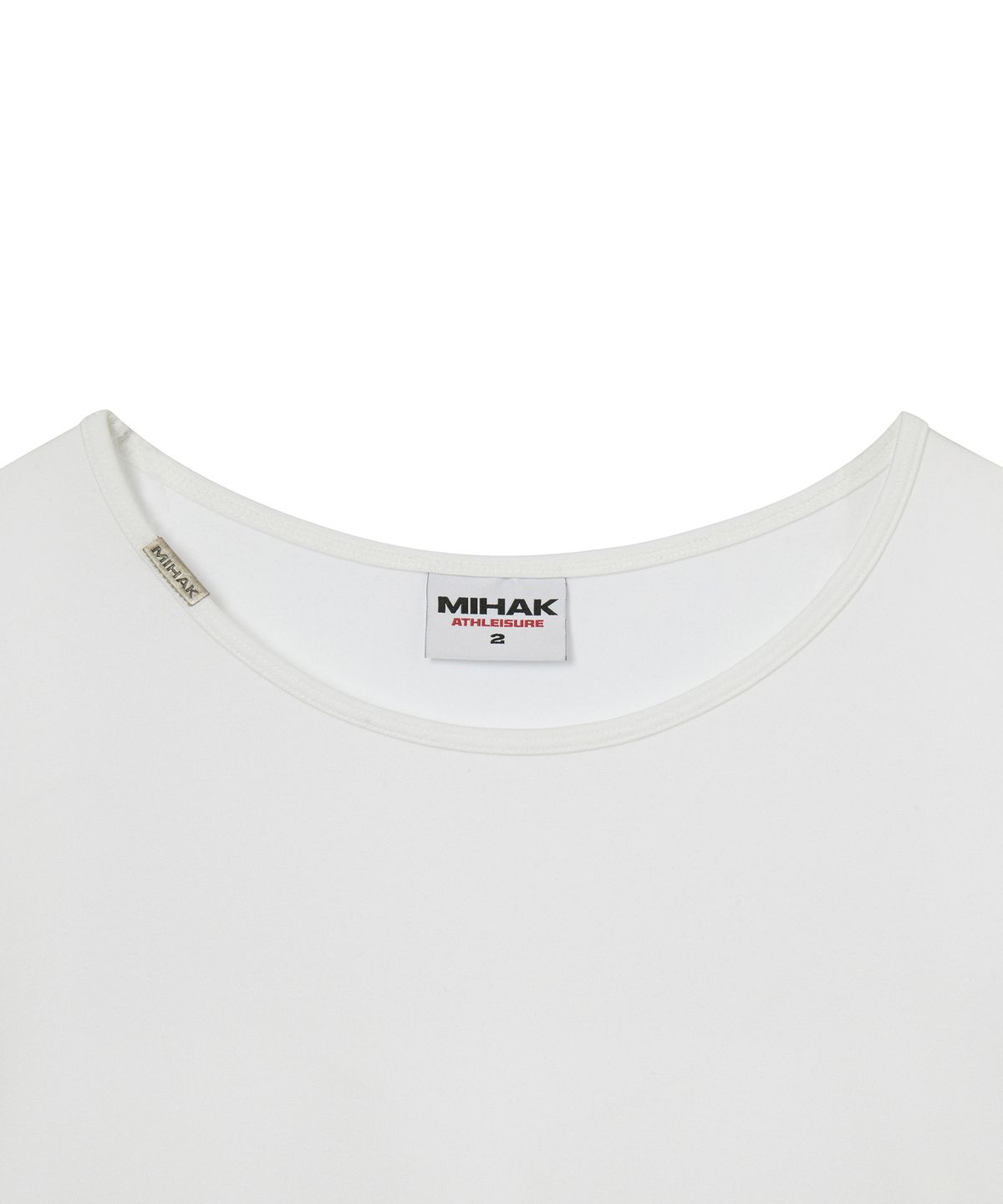 미학(MIHAK) 메탈 클립 유넥 티셔츠 (WHITE)