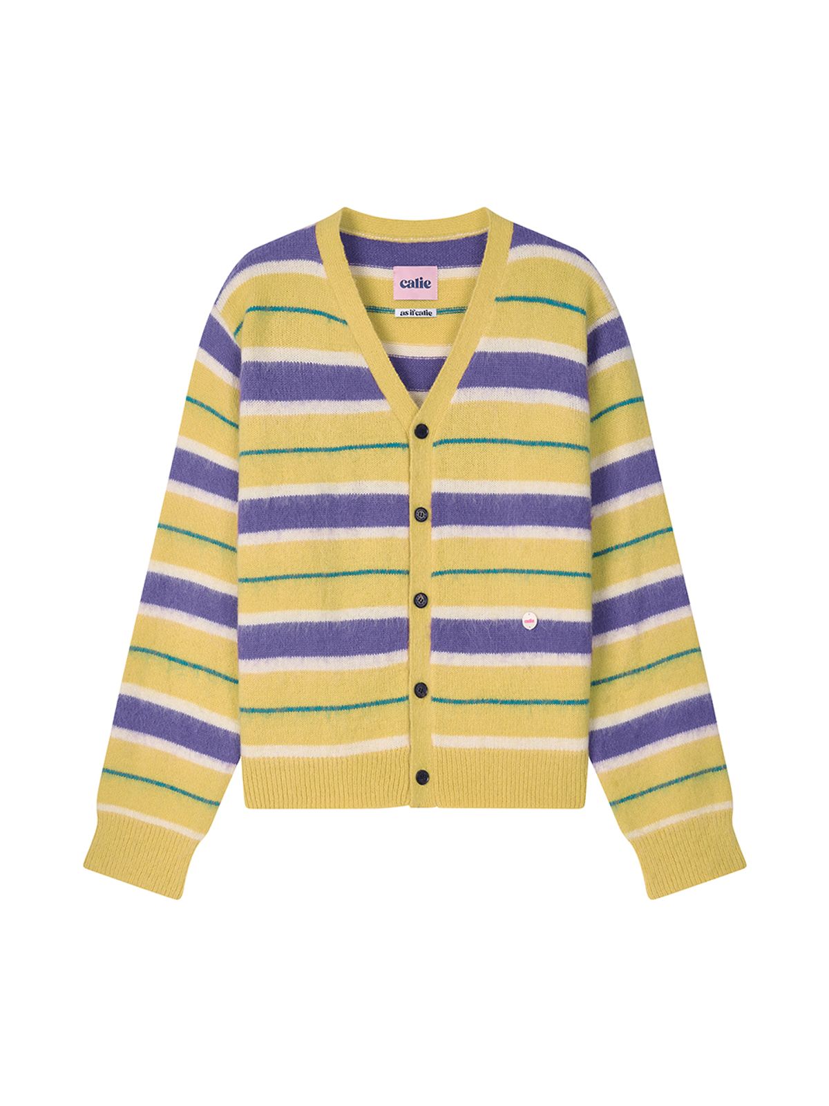 에즈이프 캘리(ASIF CALIE) MULTI STRIPE CARDIGAN YELLOW