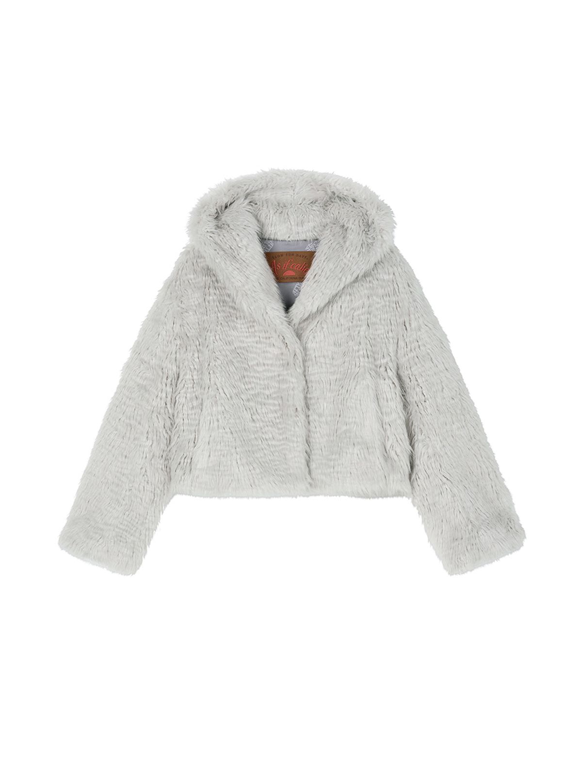 에즈이프 캘리(ASIF CALIE) HOODED FUR JACKET GRAY