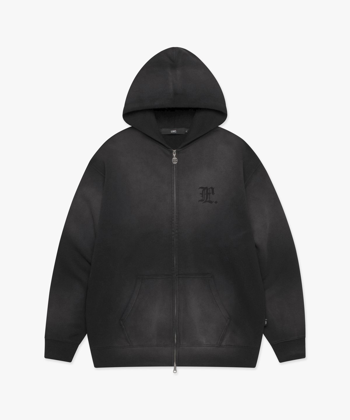 엘엠씨(LMC) GOTHIC WASHED ZIP-UP HOODIE black