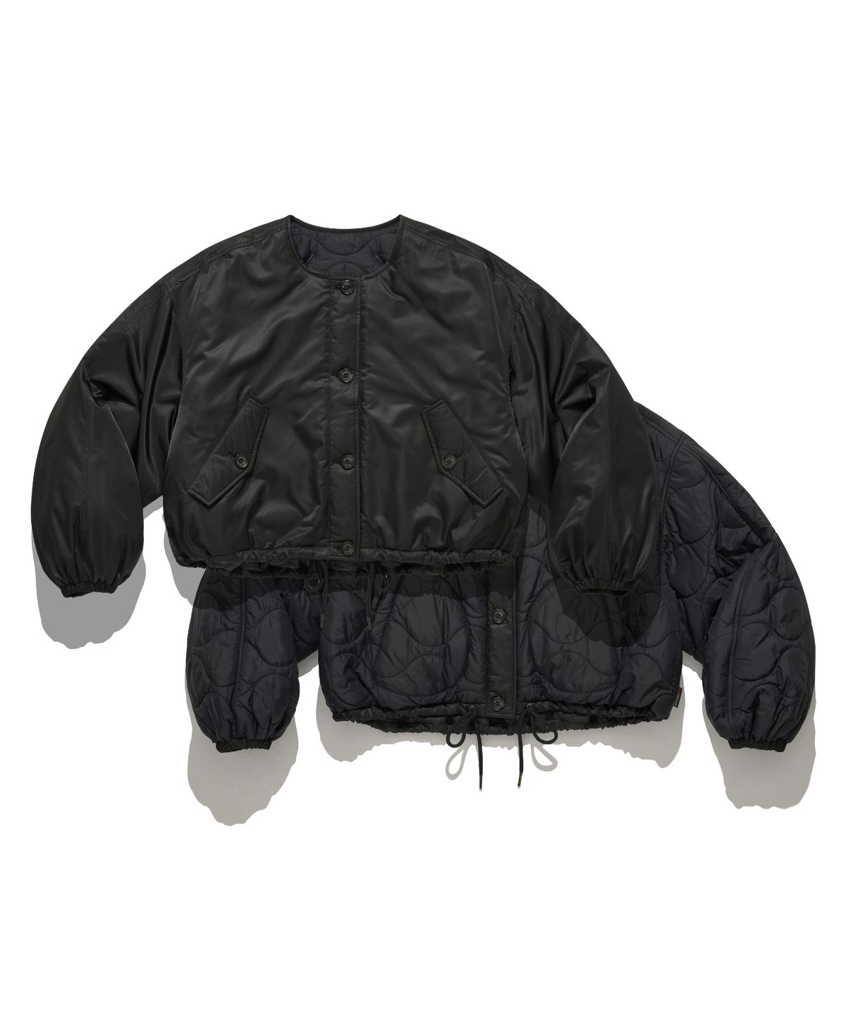 힐리먼트(HELEMENT) 여성 플리츠 리버서블 패딩 (BLACK)
