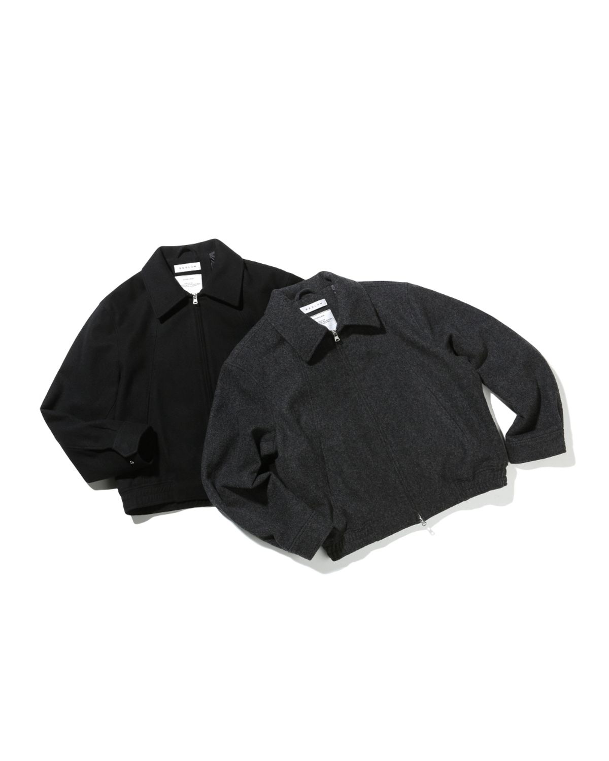 비슬로우(BESLOW) WOOL WIDE COLLAR HARRINGTON JACKET MELANGE CHARCOAL