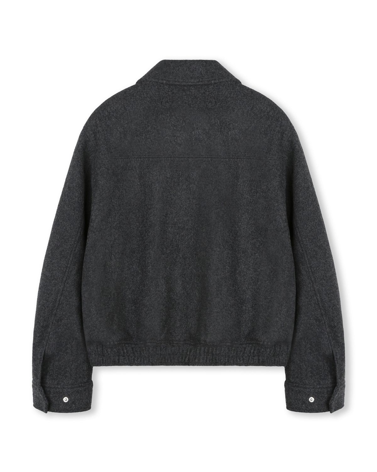 비슬로우(BESLOW) WOOL WIDE COLLAR HARRINGTON JACKET MELANGE CHARCOAL
