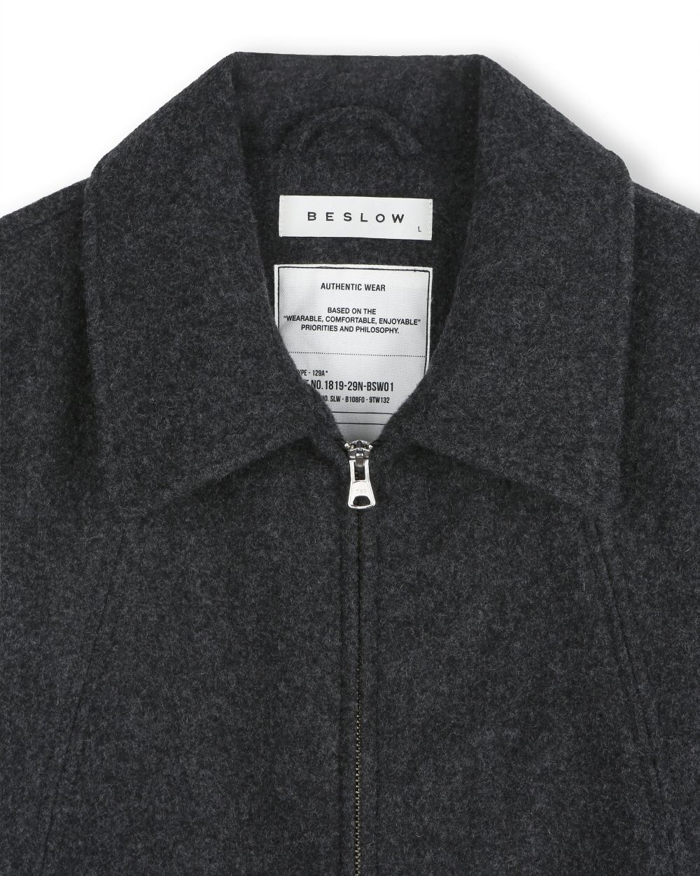 ジャケット・アウター BESLOW WOOL WIDE COLLAR HARRINGTON 비슬로우(BESLOW) WOOL WIDE COLLAR HARRINGTON JACKET MELANGE