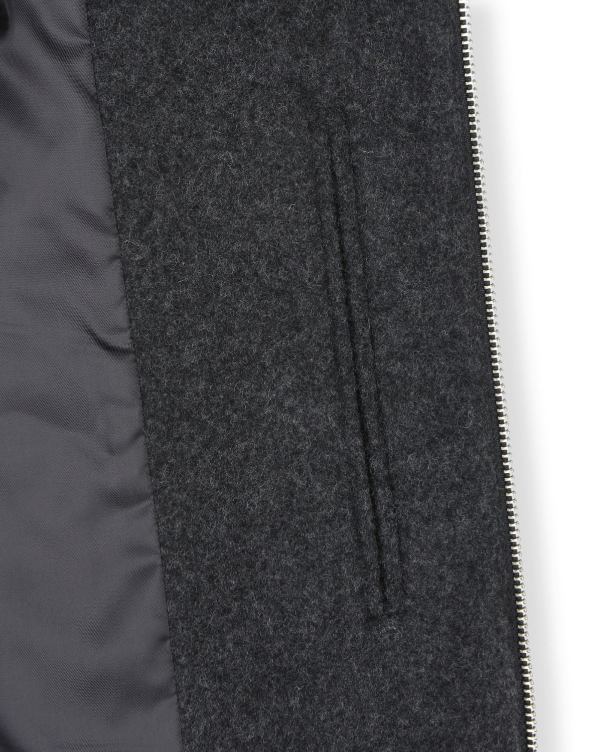 비슬로우(BESLOW) WOOL WIDE COLLAR HARRINGTON JACKET MELANGE CHARCOAL
