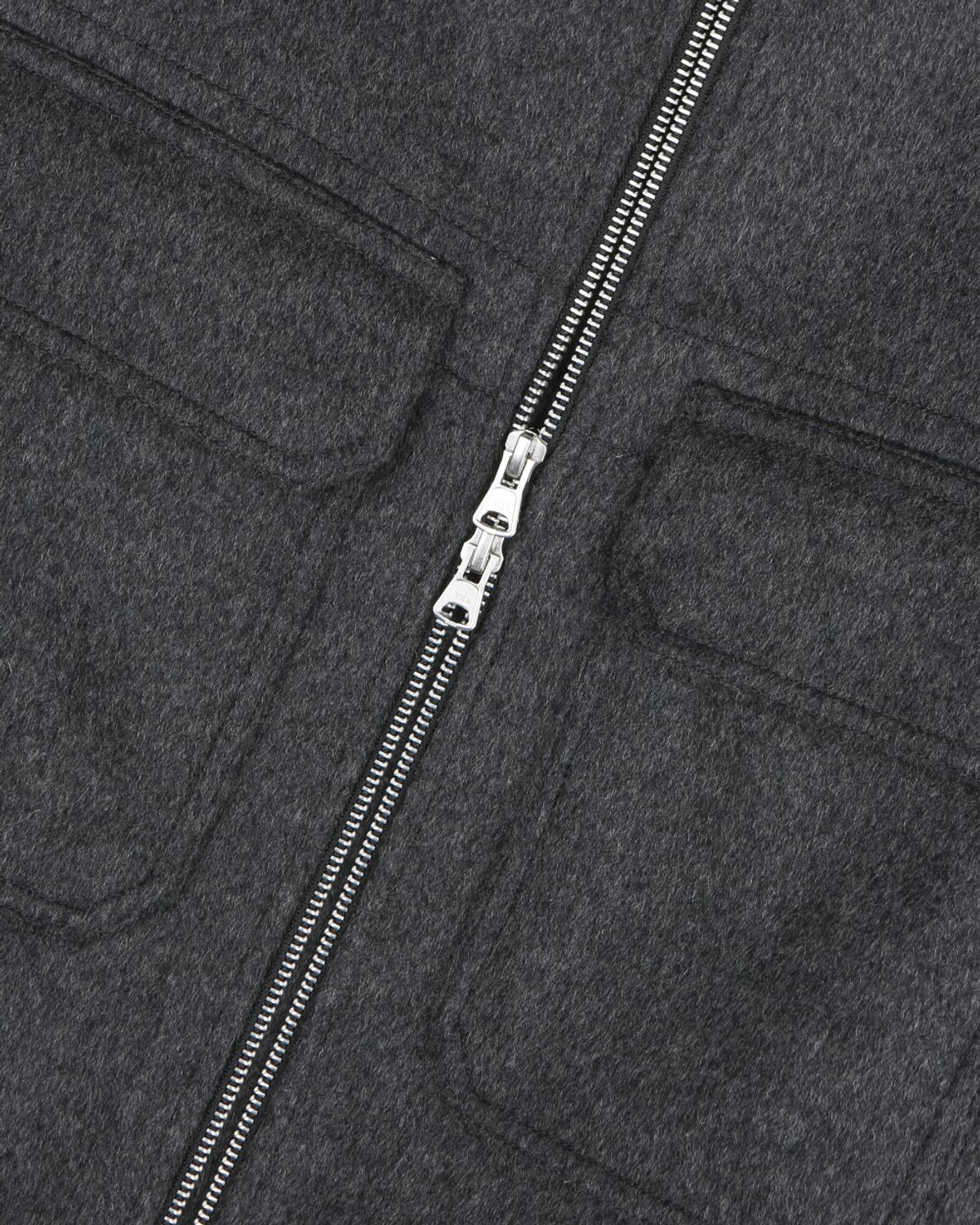 비슬로우(BESLOW) CASHMERE MILITARY ZIP-UP JACKET MELANGE CHARCOAL