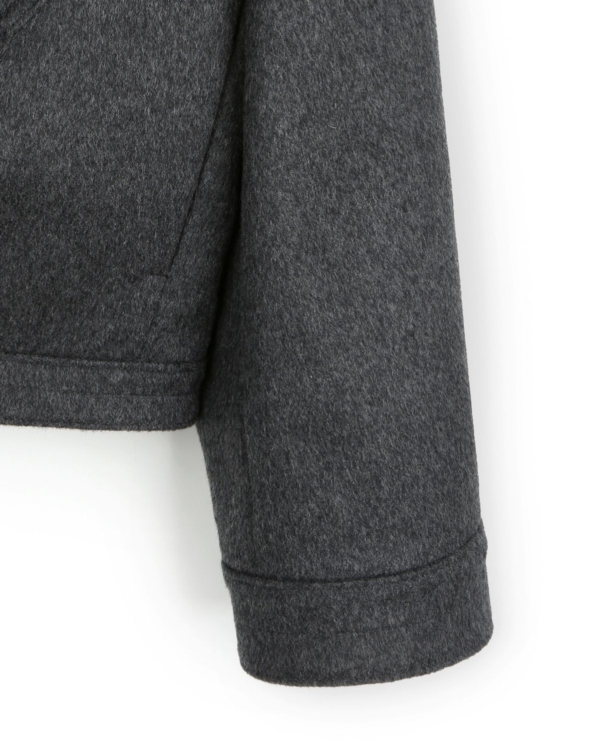 비슬로우(BESLOW) CASHMERE MILITARY ZIP-UP JACKET MELANGE CHARCOAL