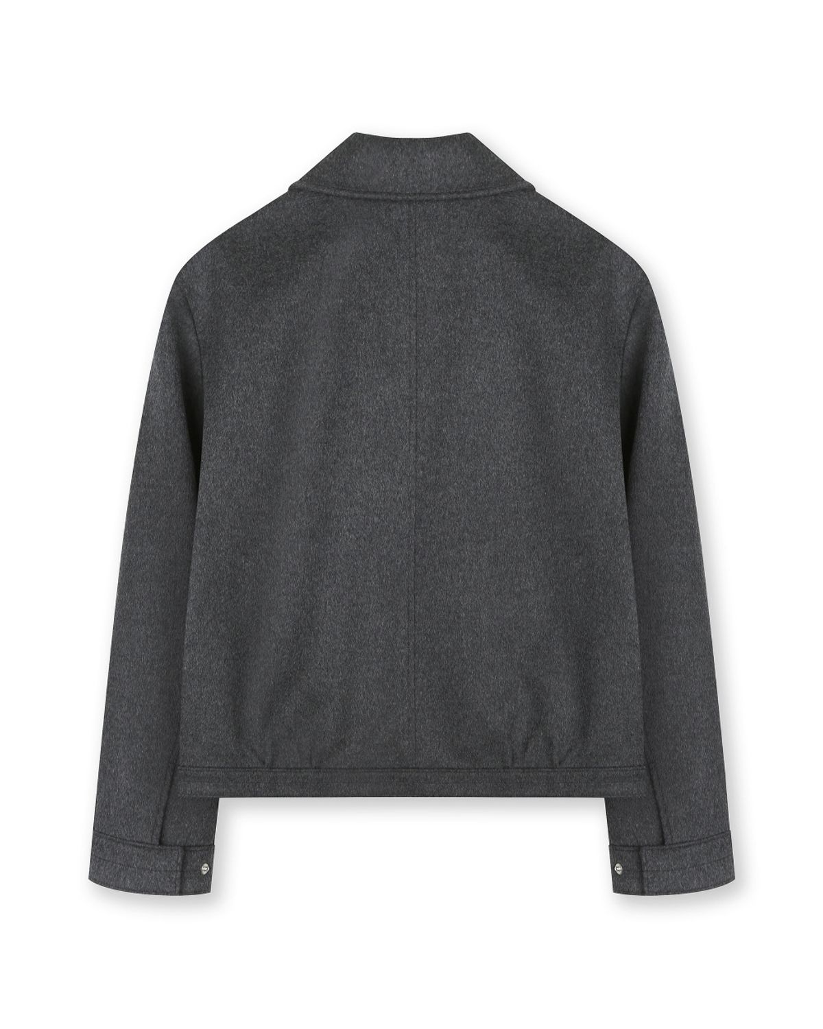 비슬로우(BESLOW) CASHMERE MILITARY ZIP-UP JACKET MELANGE CHARCOAL