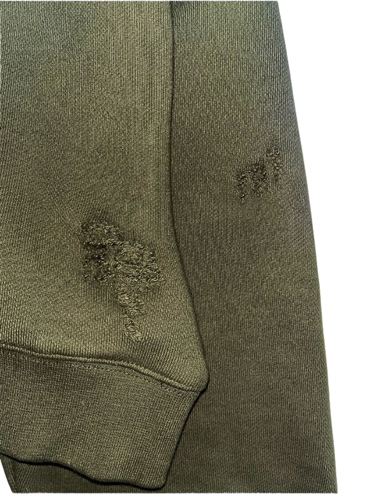 스모크어스타(SMOKEASTAR) Destroyed Fur Half Crimson Hoodie (KHAKI)