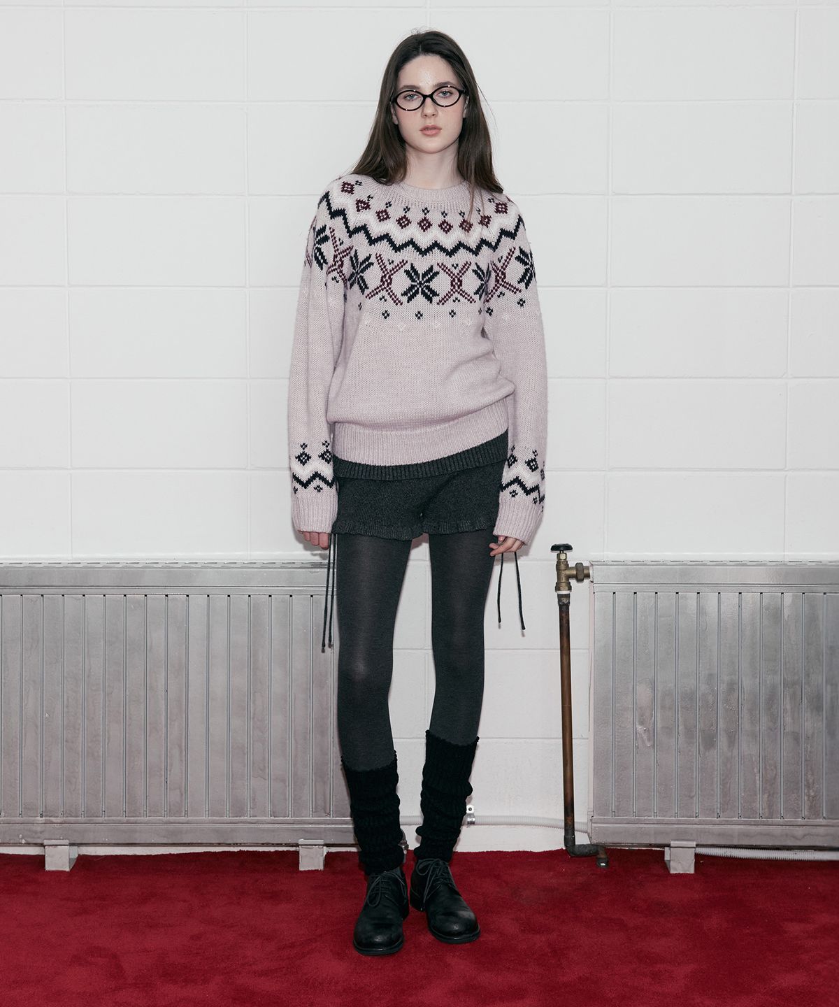 로라로라(ROLAROLA) SHIRRING KNIT SHORT PANTS CHARCOAL