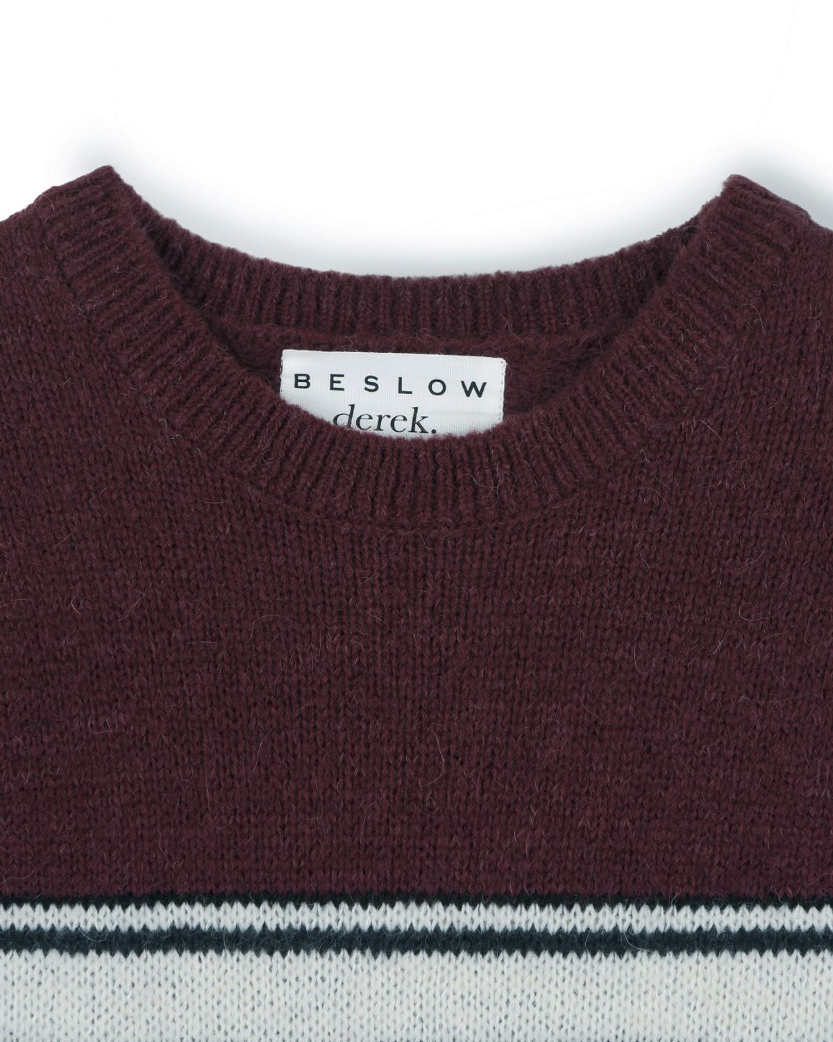비슬로우(BESLOW) [비슬로우X데릭]STRIPE ALPACA KNIT BURGUNDY