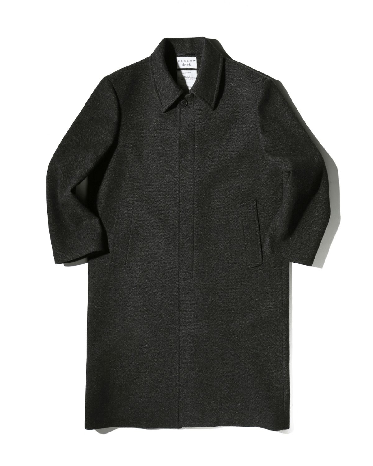 비슬로우(BESLOW) [비슬로우X데릭]OVERSIZED HERRINGBONE ALPACA MAC COAT CHARCOAL HERRINGBONE