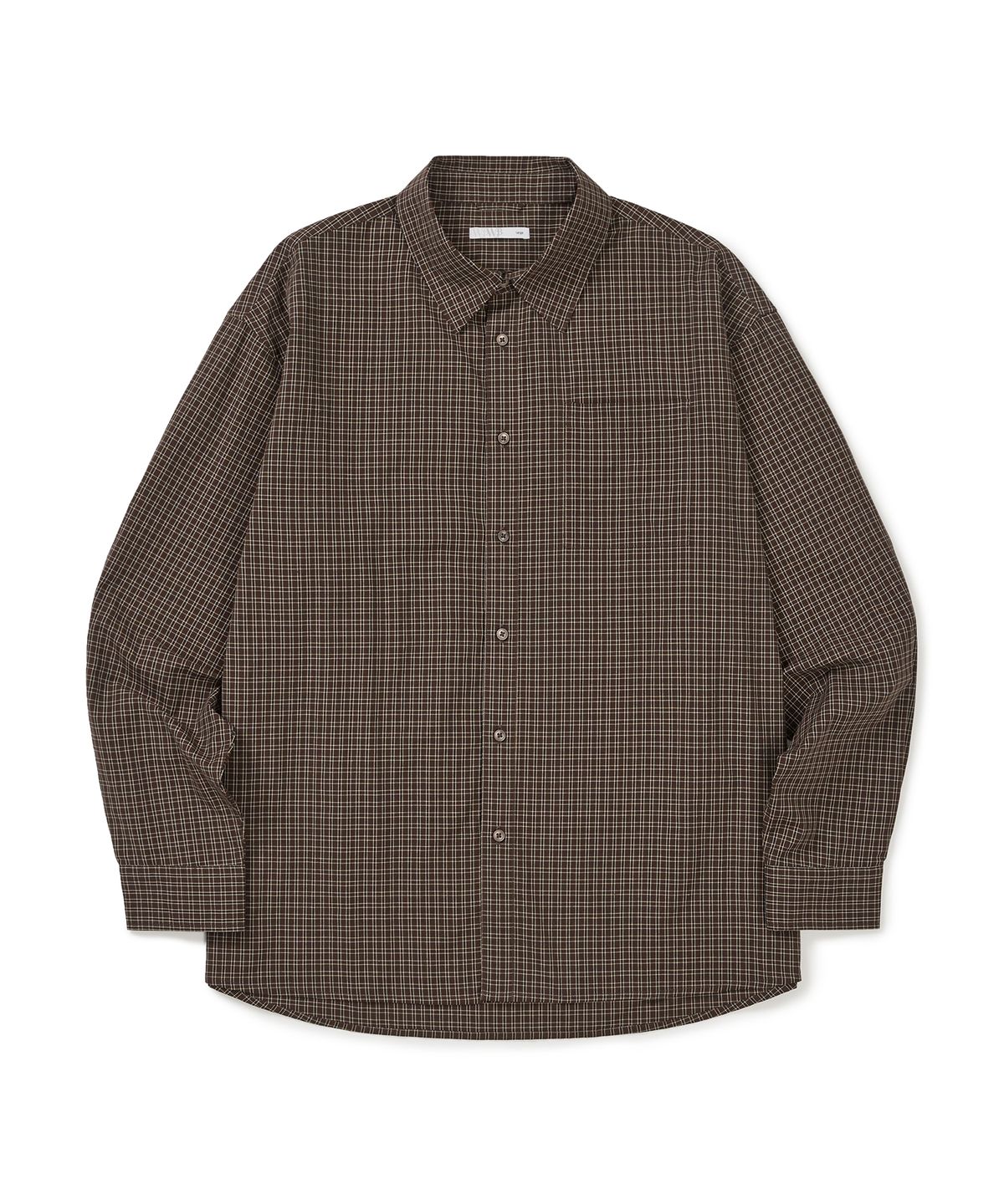 웨스트 그랜드 블러바드(WEST GRAND BOULEVARD) 노블 원 포켓 체크 셔츠 DARK BROWN