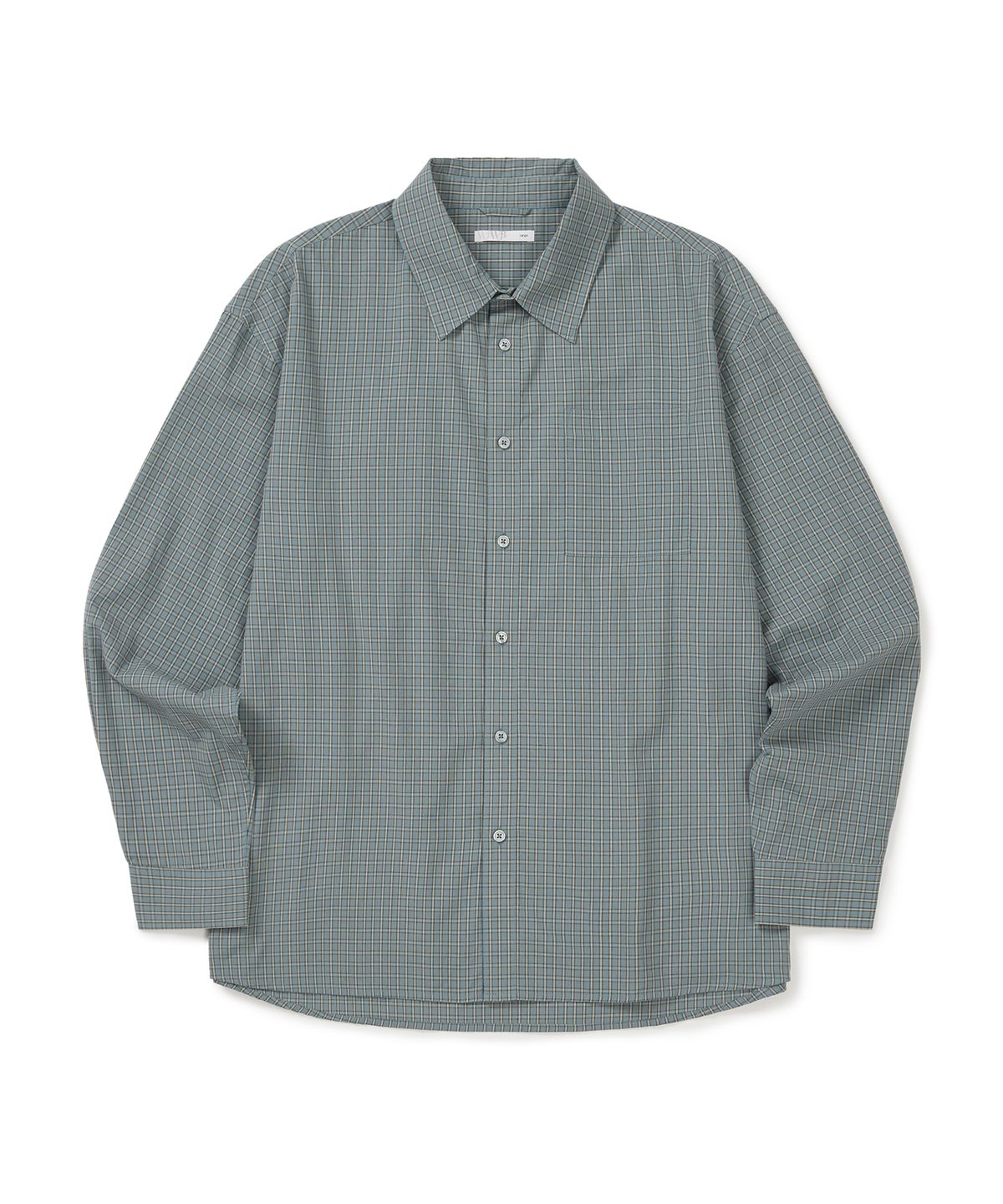 웨스트 그랜드 블러바드(WEST GRAND BOULEVARD) 노블 원 포켓 체크 셔츠 GREYISH MINT