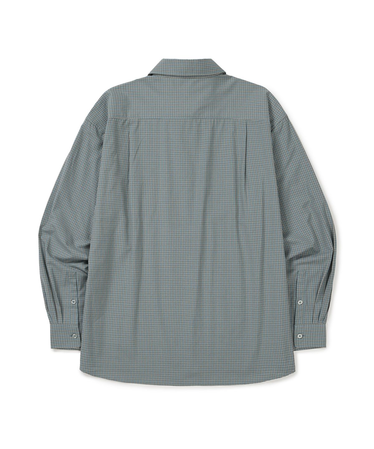 웨스트 그랜드 블러바드(WEST GRAND BOULEVARD) 노블 원 포켓 체크 셔츠 GREYISH MINT