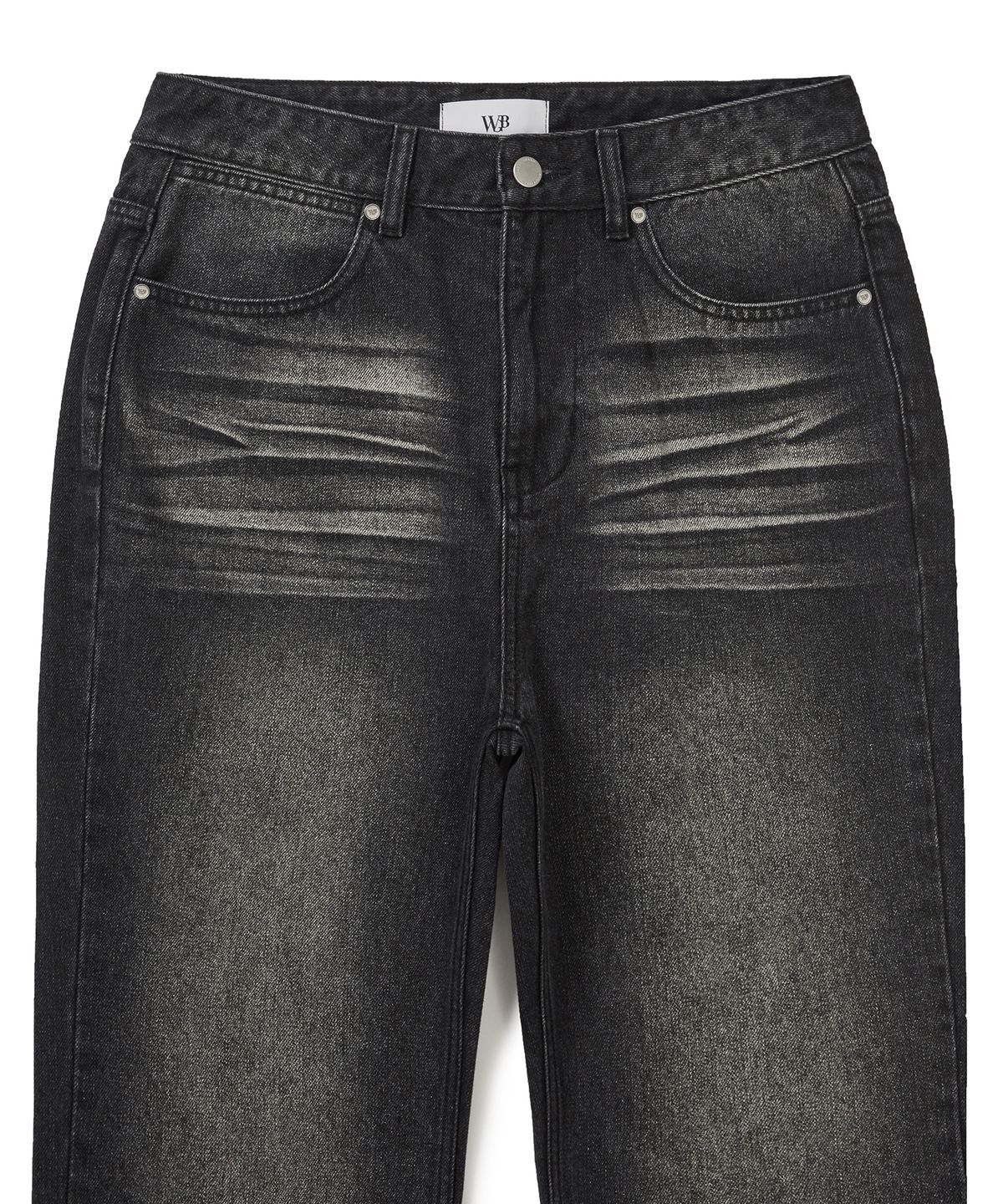 웨스트 그랜드 블러바드(WEST GRAND BOULEVARD) 바케로 스트레이트 워싱 데님 팬츠 BLACK