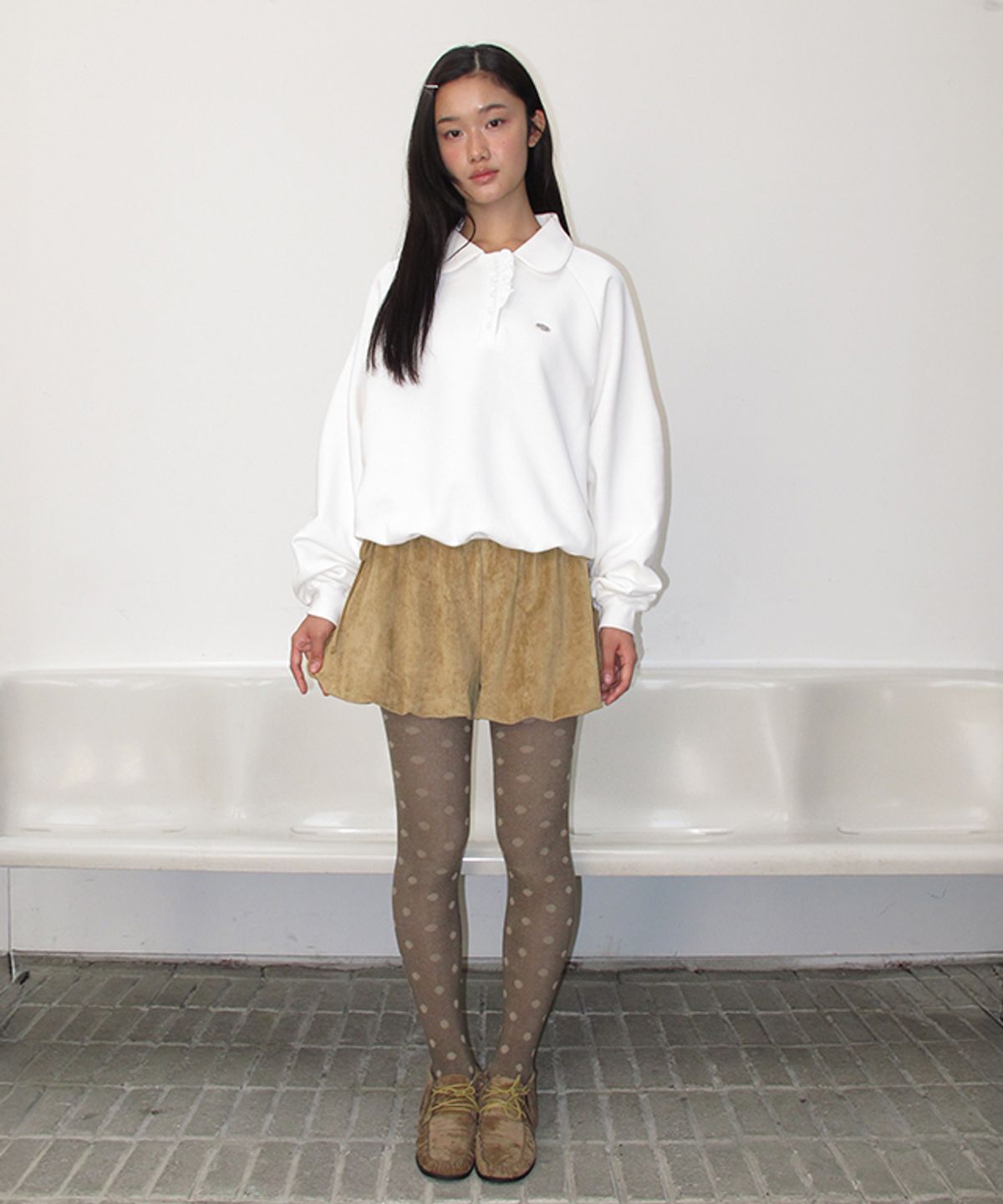론론(RONRON) HENRYNECK FRILL POINT SWEATSHIRT WHITE