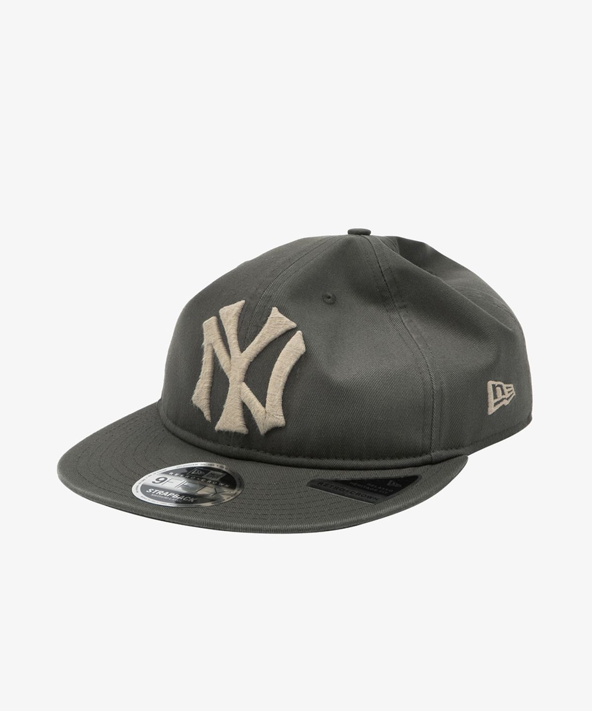 뉴에라(NEW ERA) MLB 쿠퍼스타운 뉴욕 양키스 빅 로고 레트로 크라운 스트랩백 더스티 차콜